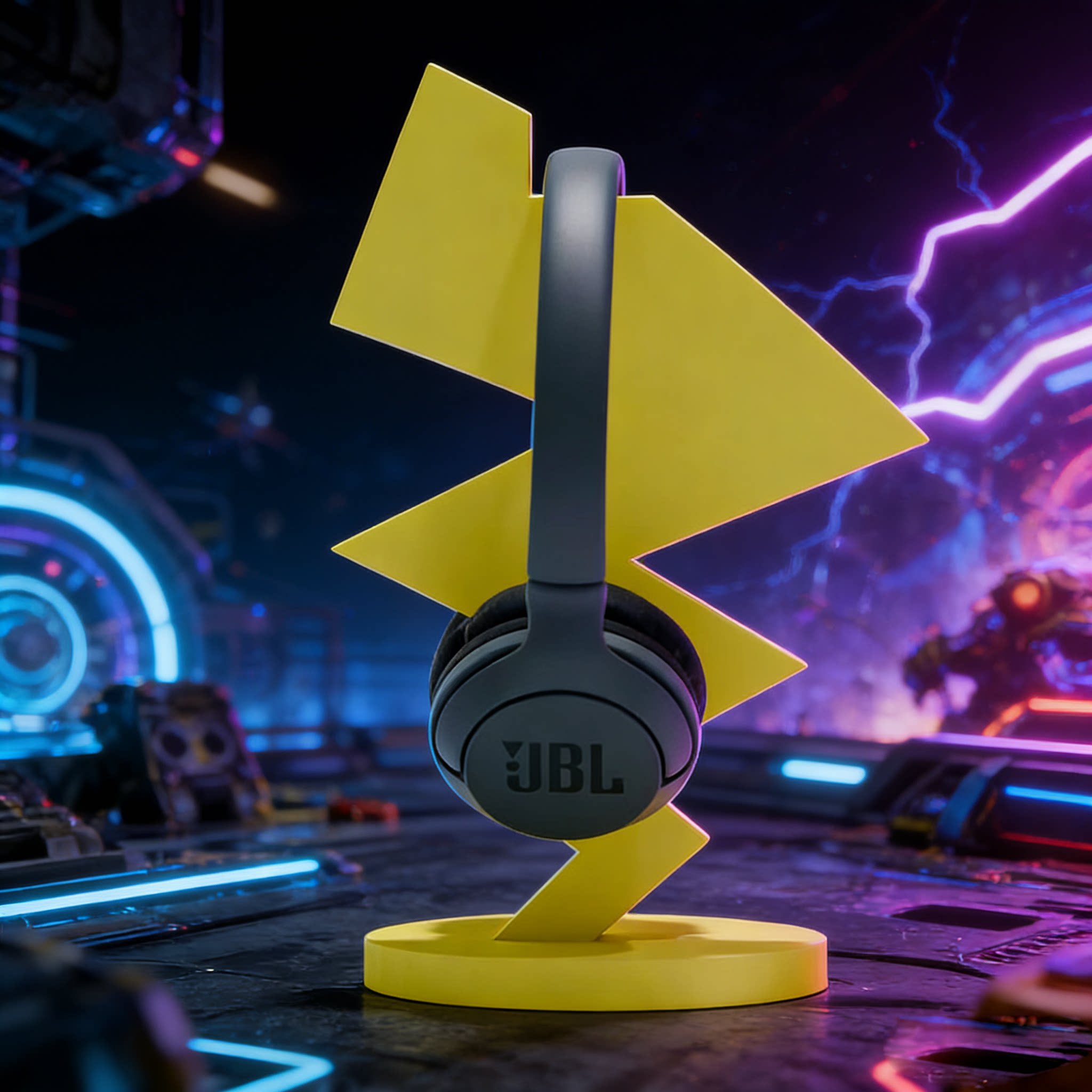 皮卡丘创意耳机支架3D打印闪电造型头戴式耳麦挂架桌面置物架收纳