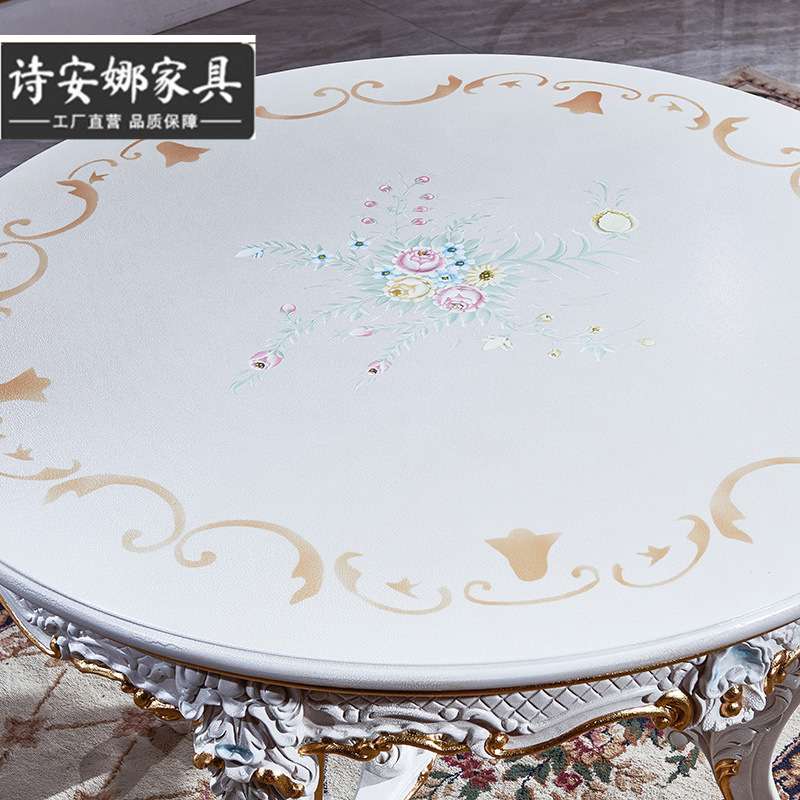 巴洛克家具欧式古典奢华雕花餐桌法式宫廷皇室设计实木圆餐桌