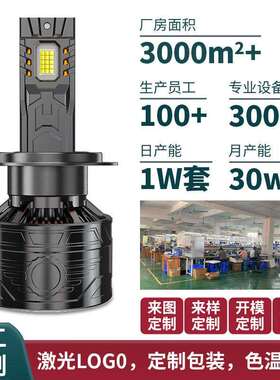 跨境汽车led大灯双铜管200w大功率H4H7锌合金解码led汽车大灯现货
