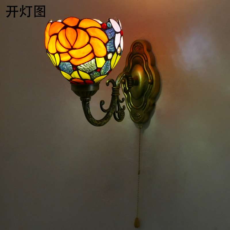 蒂凡尼多头简约镜前灯欧式田园葵子花壁灯化妆柜灯梳妆台镜壁灯具