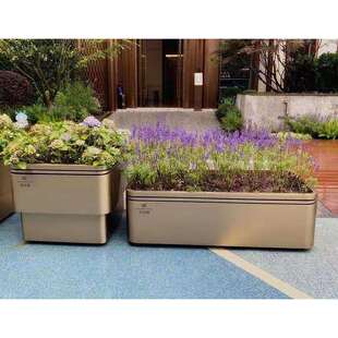 不锈钢园林景观花箱商业街市政外摆移动花槽售楼部种树箱