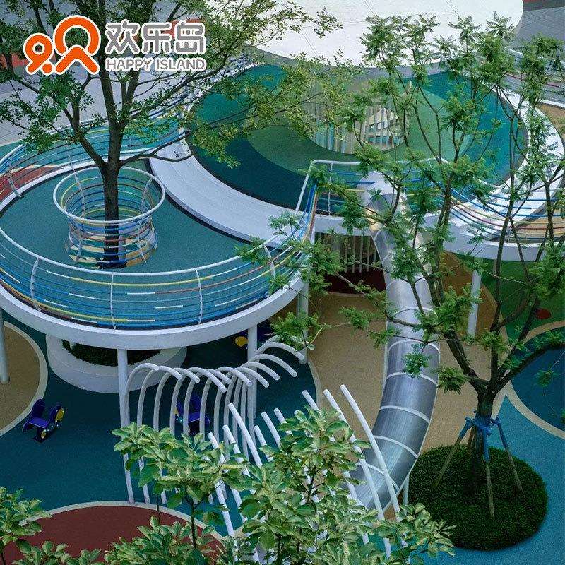 无动力游乐设备示范区成品儿童滑梯厂家二次深化小区景观规划设计
