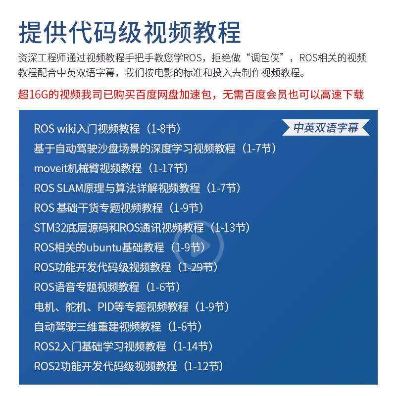 阿克曼ROS2机器人R550差速PRO麦克纳姆轮树莓派开源SLAM建图导航
