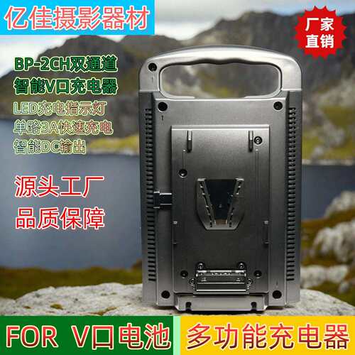 JHTC 手提式V口电池双充充电器 BP-2CH