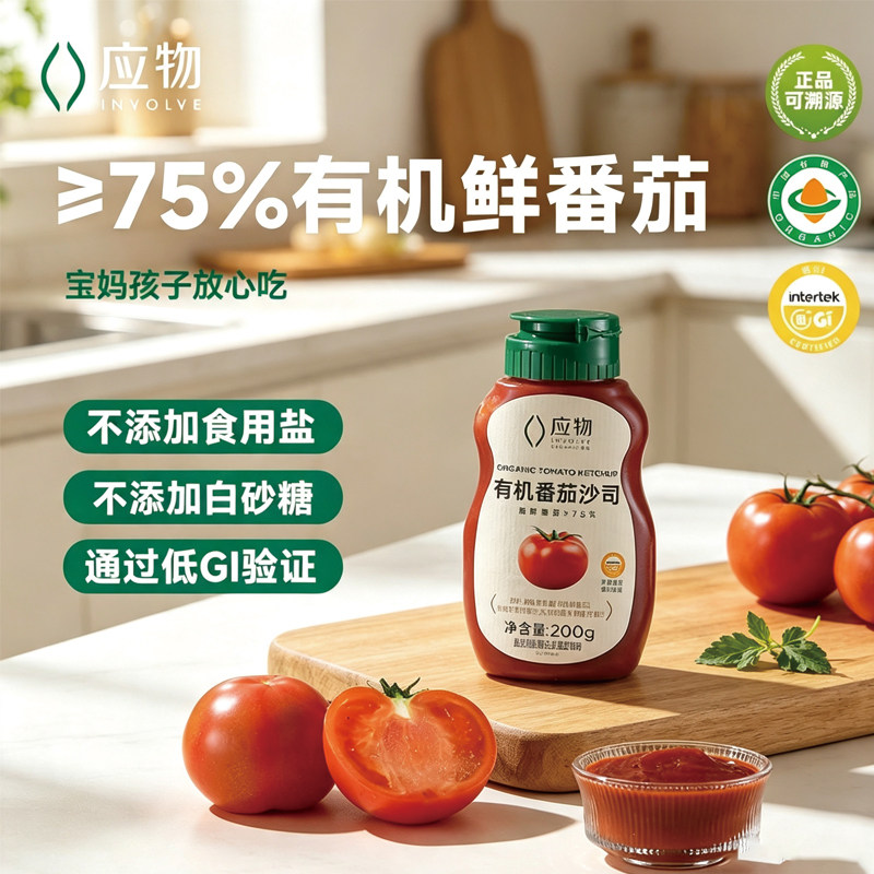 应物番茄酱无添加有机200g图片