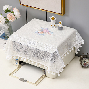 透气轻薄打印机盖布床头柜圆柜机罩微波炉烤箱帘方圆茶几布艺方巾
