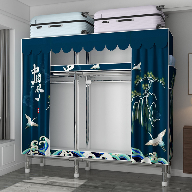 简易衣柜家用卧室布衣柜钢管加厚加粗加固金属结实耐用出租房组装