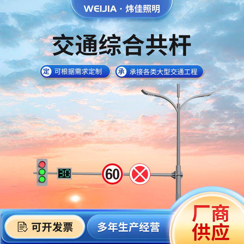厂家直销交通综合共杆组合杆路灯监控人行道合杆户外灯杆可定 制
