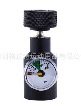 黑色金色G1/2苏打带表充气接头TR21-4螺纹气瓶充气头1500/3000psi