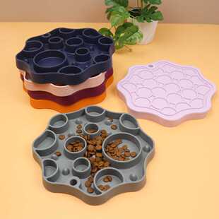 新款宠物防噎慢食碗二合一双面喂食狗盆狗狗防噎二合一硅胶舔食垫