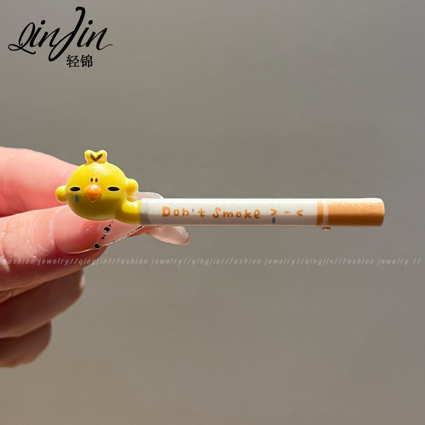 可爱卡通小鸡发夹女大号鸭嘴夹黄色碎发刘海一字夹头饰侧边夹bb夹