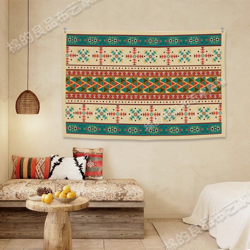 波西米亚民族氛围背景布民宿酒店小院餐厅墙面装饰挂布遮丑布定制,居家布艺,挂毯/壁毯,淘宝优惠券,粉丝福利购,淘宝优惠卷