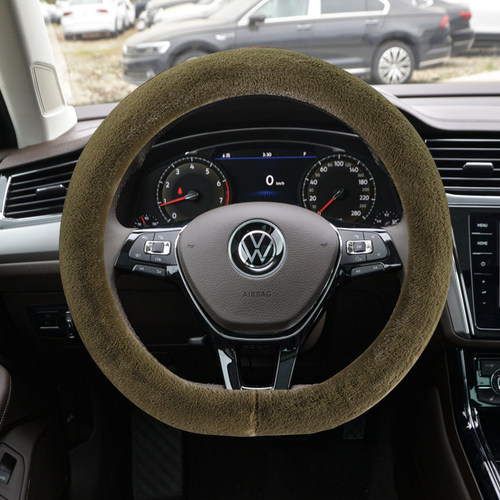 大众CC途岳方向盘套polo探岳X途观L凌渡途铠保暖毛绒汽车把套秋冬