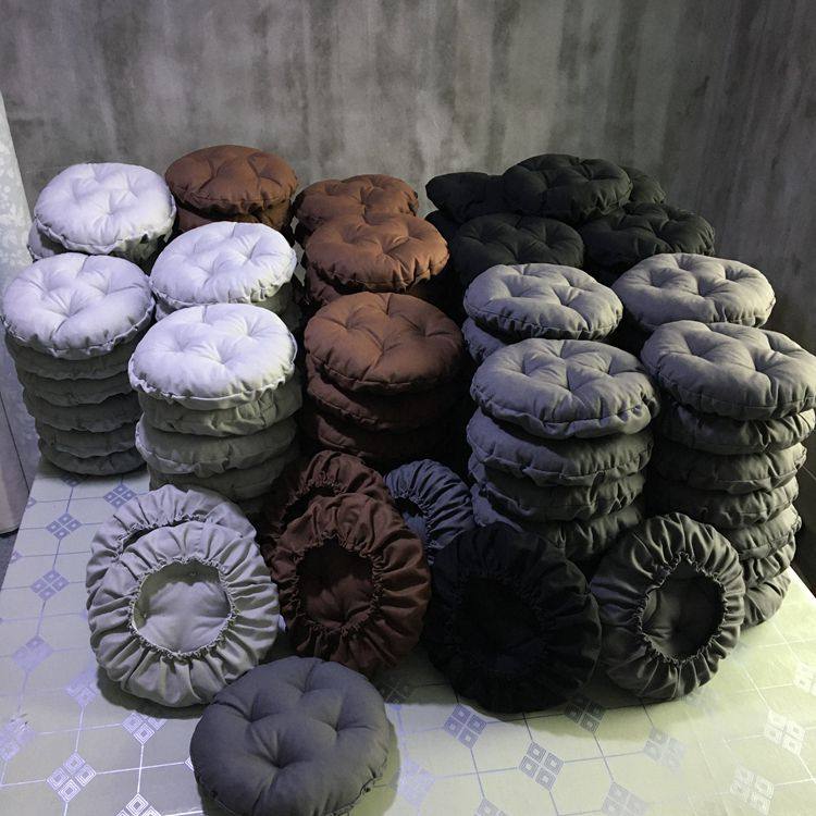 帆布纯色圆形蒲团坐垫套圆凳子坐垫罩圆椅棉花坐垫加厚学生坐垫套