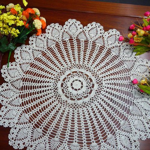 手勾钩织 蕾丝镂空花边棉线桌布 餐垫 家居布艺 电视柜钢琴盖布