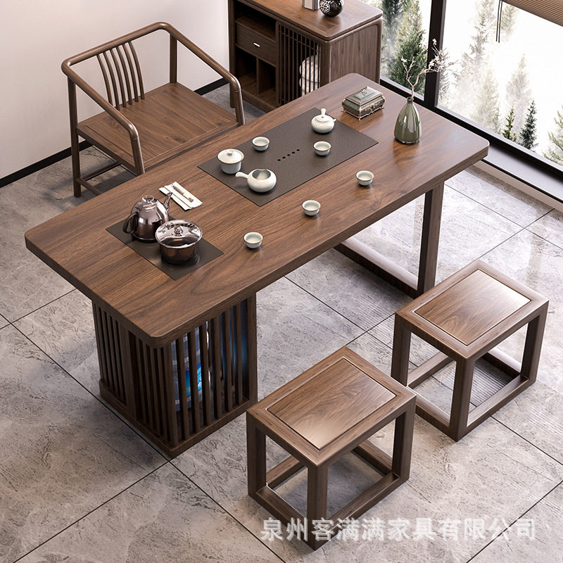 中式实木茶桌 烧水壶茶盘茶桌一体现代简约接待洽谈茶桌椅组合,住宅家具,家用茶台/茶桌,淘宝优惠券,粉丝福利购,淘宝优惠卷