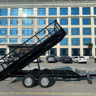 欧式液压自卸拖车牵引式终止车桥真空胎平板车箱板转运车运行平稳