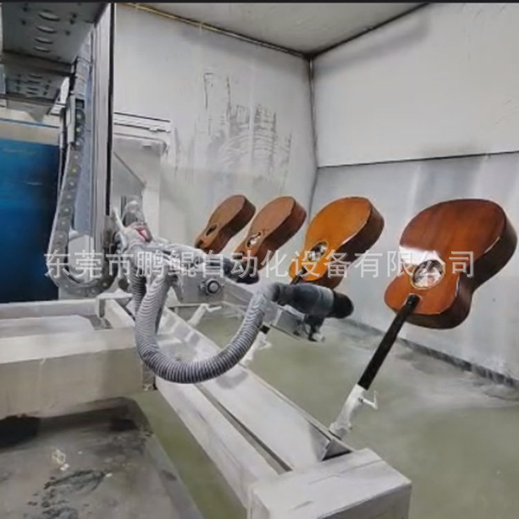 广州花都木质吉他静电喷漆设备 9轴喷涂机器人 尤克里里喷漆机器