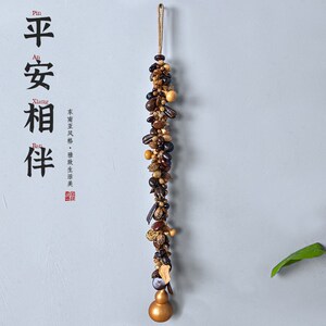 天然平安豆创意挂饰玄关走廊餐厅装饰农家乐墙面挂件葫芦果实串
