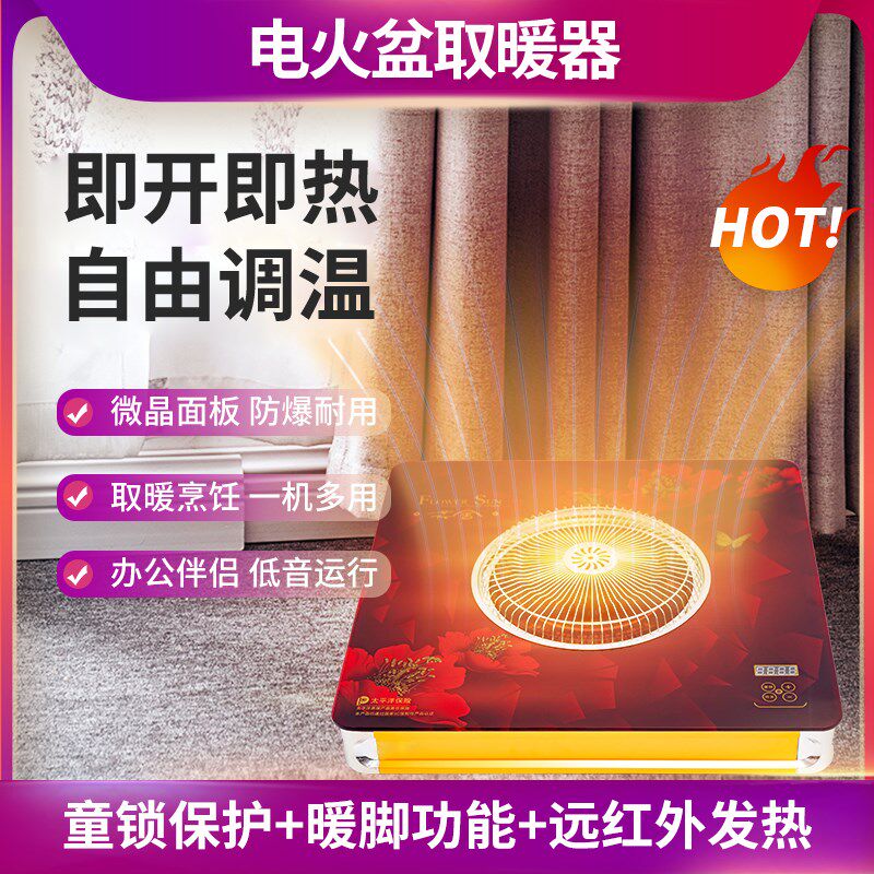 电火盆取暖器家用电烤火盆冬季烤火炉电暖器烤火器电暖炉暖脚