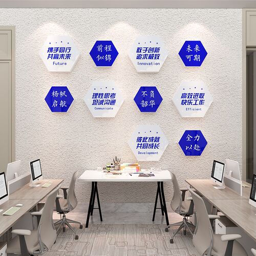 公司墙面装饰励志标语立体墙贴公司企业氛围感员工励志PVC墙贴