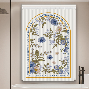 卫生间免打孔安装防水短窗帘家用卧室阳台小窗户浴帘遮光隔断帘子