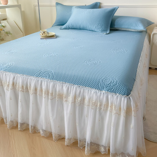 冰豆豆床裙款 凉席三件套简约风冰丝席可折叠裸睡空调软席子单双人