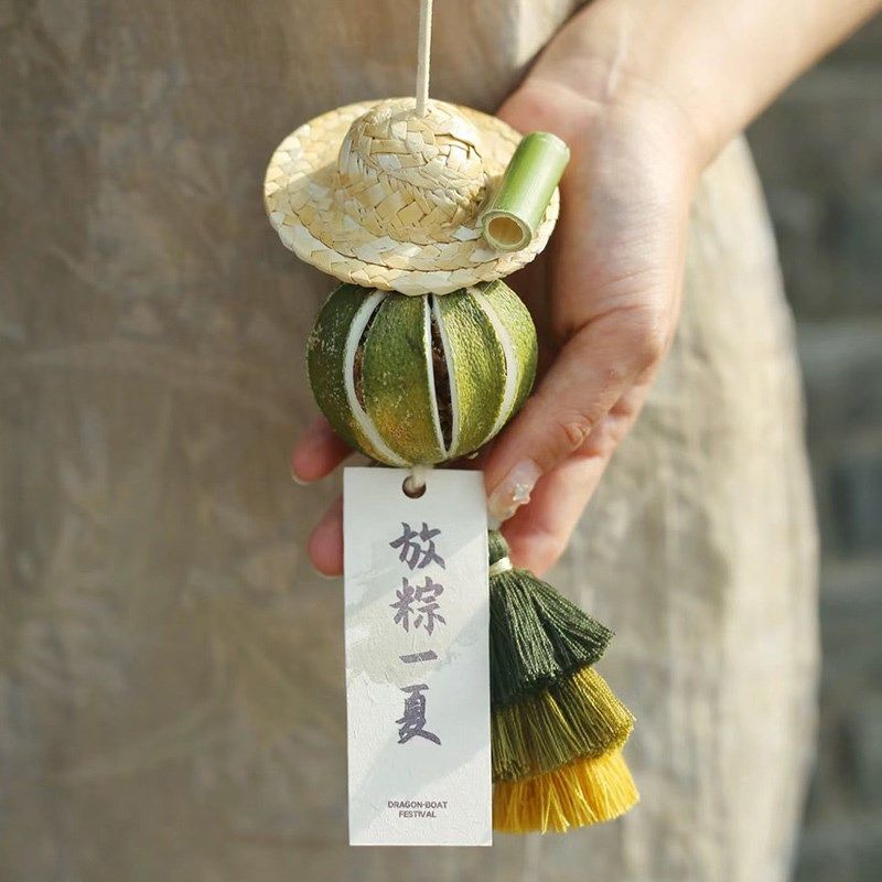 端午复古风菖蒲花草编扇小挂件配饰材料包花艺包装材料包手工diy