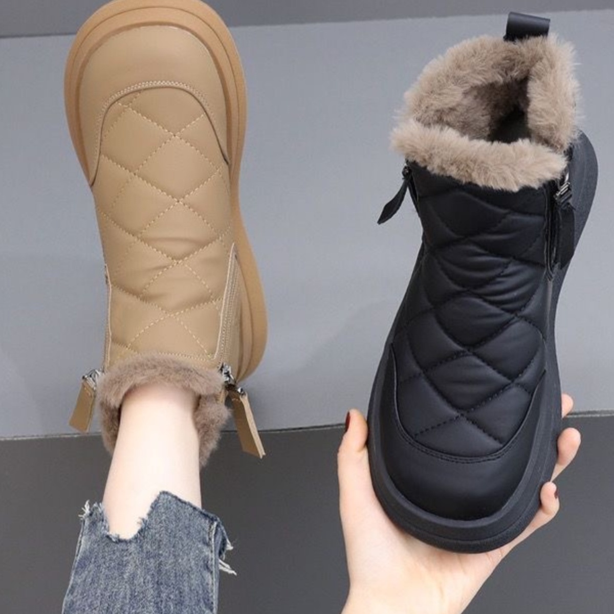 加绒加厚雪地靴保暖防寒鞋