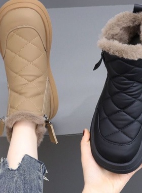 【下单立减50】加绒加厚雪地靴女冬皮毛一体厚底棉靴保暖防寒鞋Y