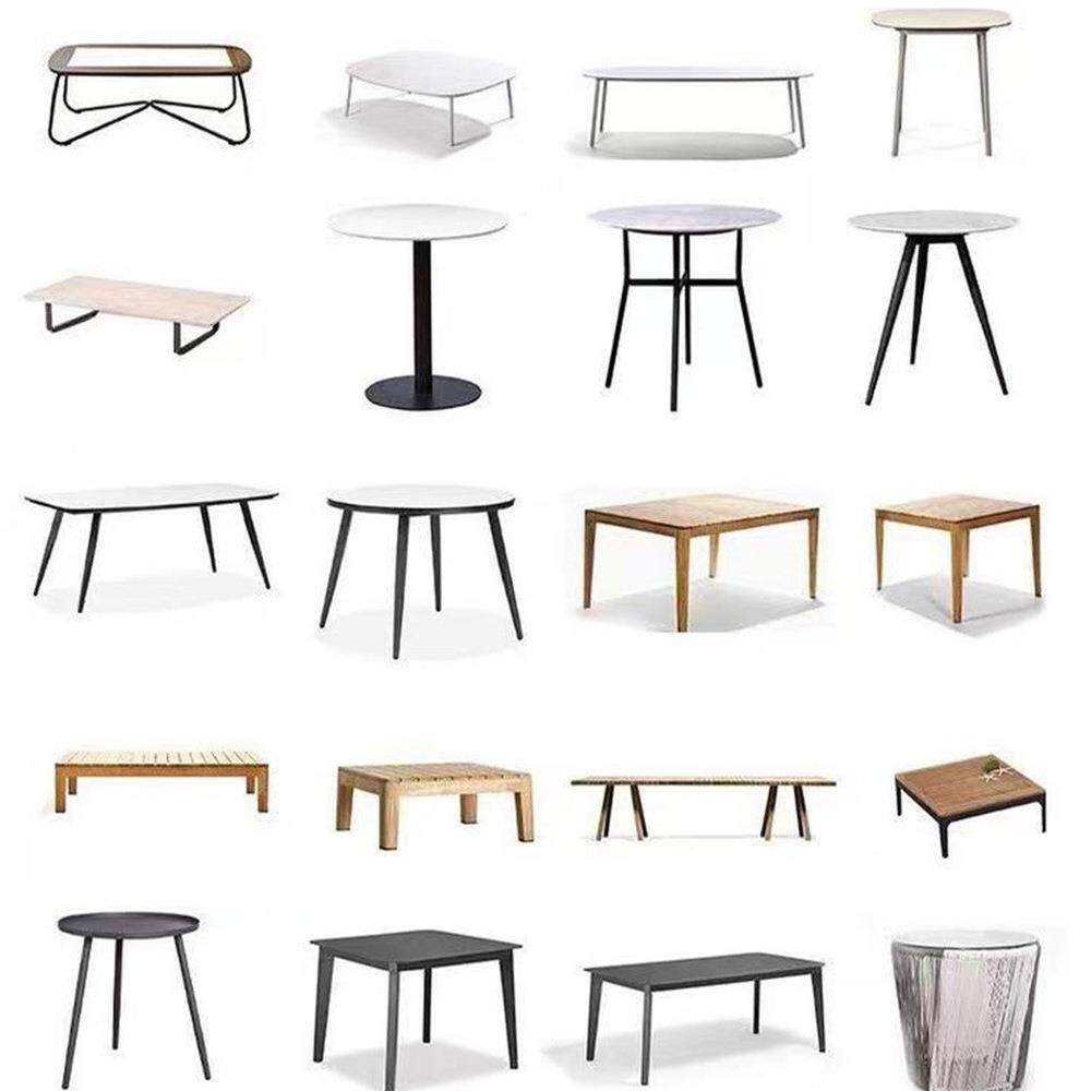 户外桌椅庭院铝合金茶几阳台花园大理石小型边几休闲室内藤编椅子