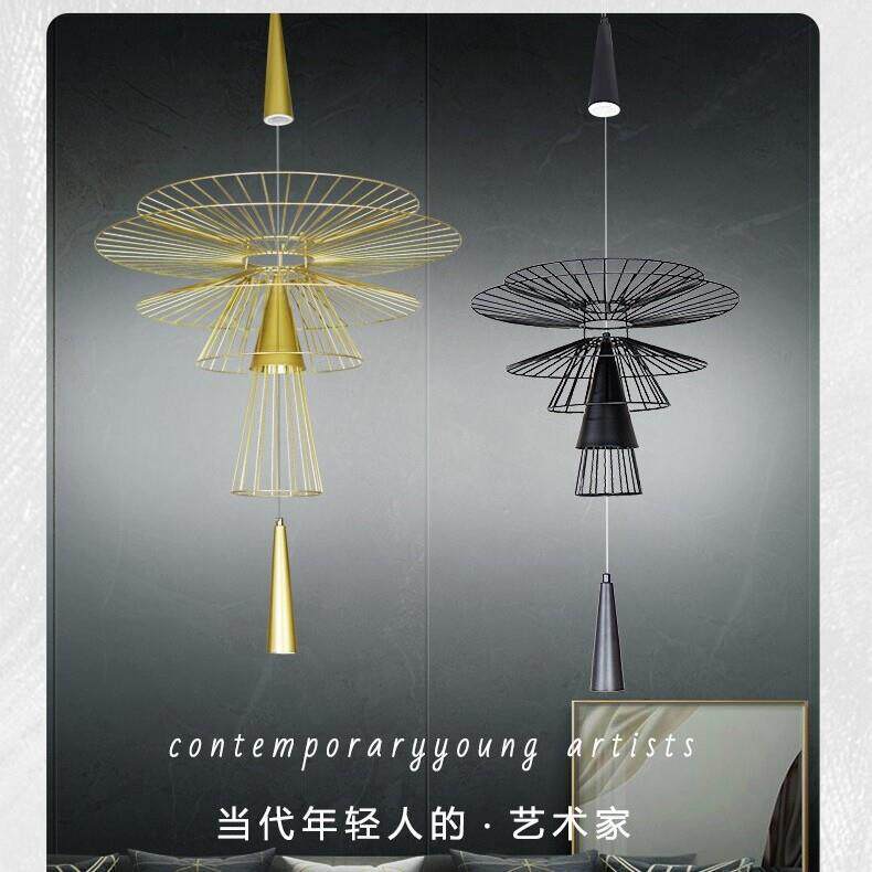 网红吊灯轻奢现代简约创意个性镂空极简飞碟饭厅吧台前台艺术灯饰