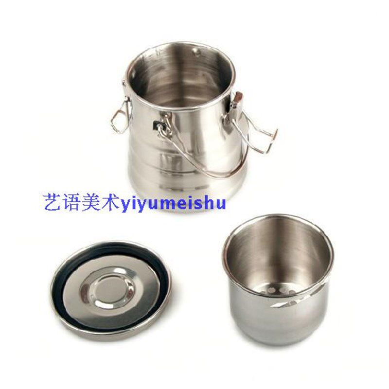 密封鼓型不锈钢洗笔器 油壶洗笔桶 油画颜料洗笔器 中号/大号