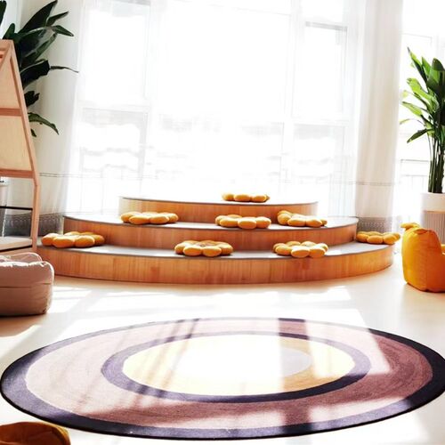 定制图书阅览室整墙台阶书柜幼儿园演讲表演小舞台展示架多层地台