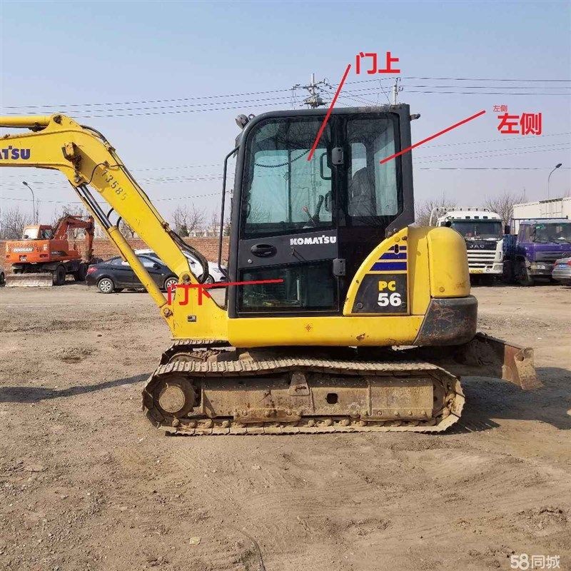 小松挖机玻璃PC56-7/56 70-8 60-8勾机前档风后左侧门上右臂玻璃
