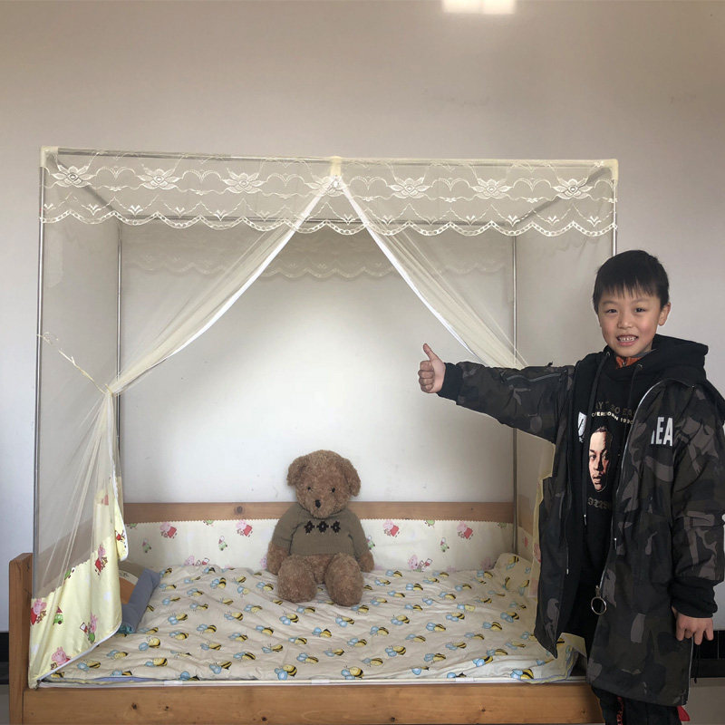 定做儿童床蚊帐单人学生宿舍幼儿园订制加密拉6蚊帐大小链1床8*88