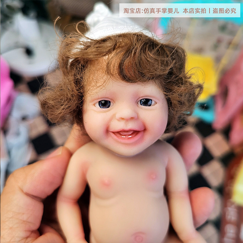 6寸全胶仿真款儿重生同婴矽陪儿童洋娃娃安抚胶睡眠毛绒迷你手掌