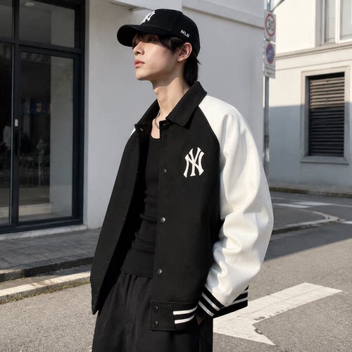 MLB男装女装运动服休闲抓绒服夹克情侣款羊羔绒外套上衣3AJPM1146