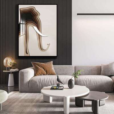 布尔诺轻奢镂空画玄关走廊装饰画墙壁抽象骏马客厅高档竖款实物画