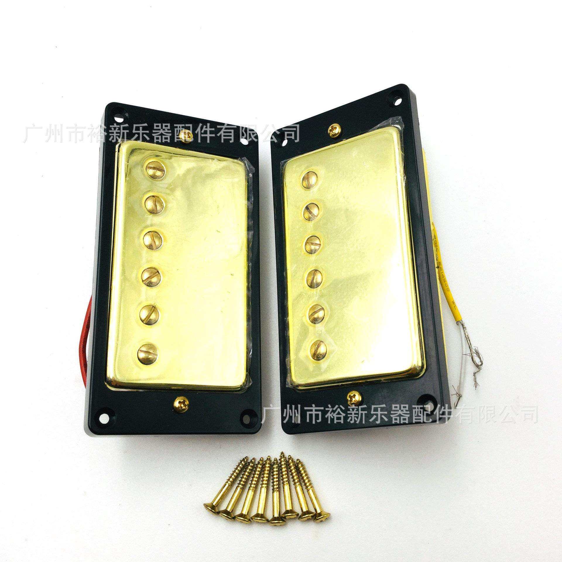 供应吉他配件吉他拾音器 电吉他LP金色黑框拾音器 电吉他双拾音器