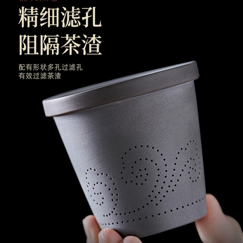 一壶两杯旅行茶具便携包紫陶紫砂陶瓷功夫茶杯手抓壶茶漏过滤套装