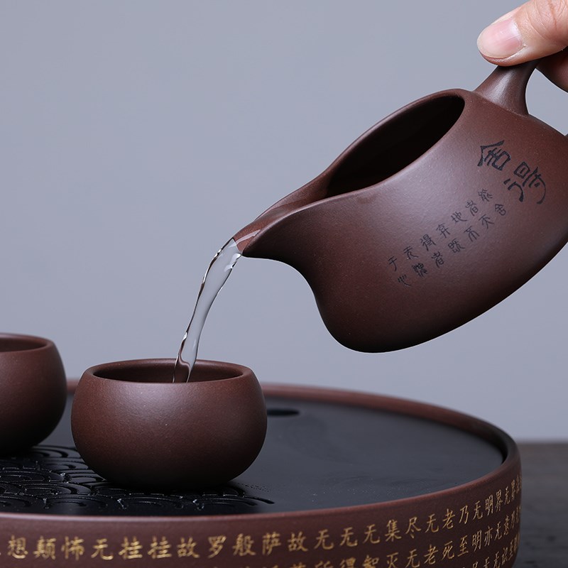宜兴茶具手工紫砂壶套装9件套 西施石瓢茶壶公道杯漏斗客人杯