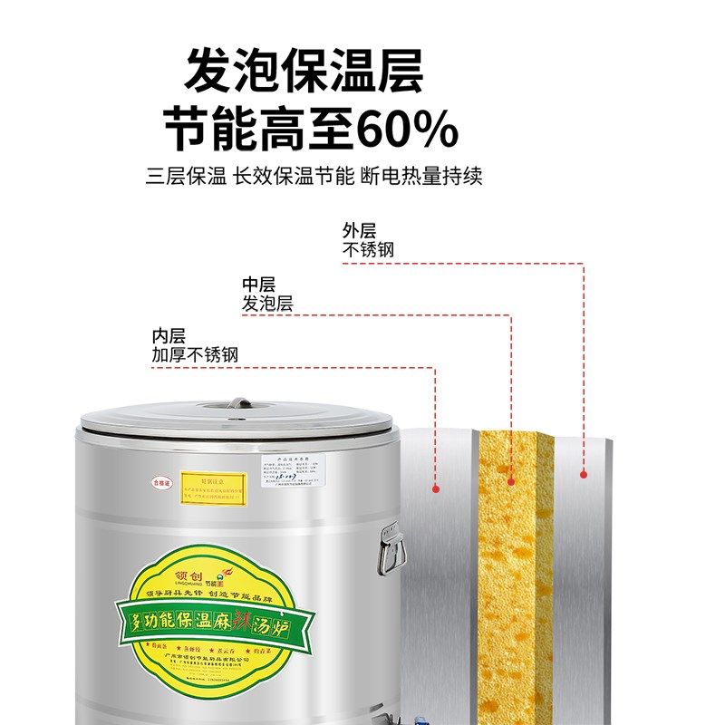 燃气节能双层煮面炉蒸煮炉麻辣烫炉汤面炉卤水锅圆管汤粥炉锅