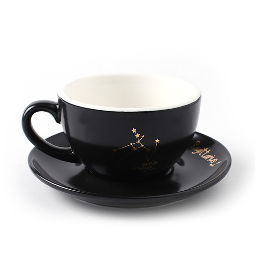 十二星座欧式咖啡杯套装 创意哑光拉花杯拿铁杯茶杯 300cc