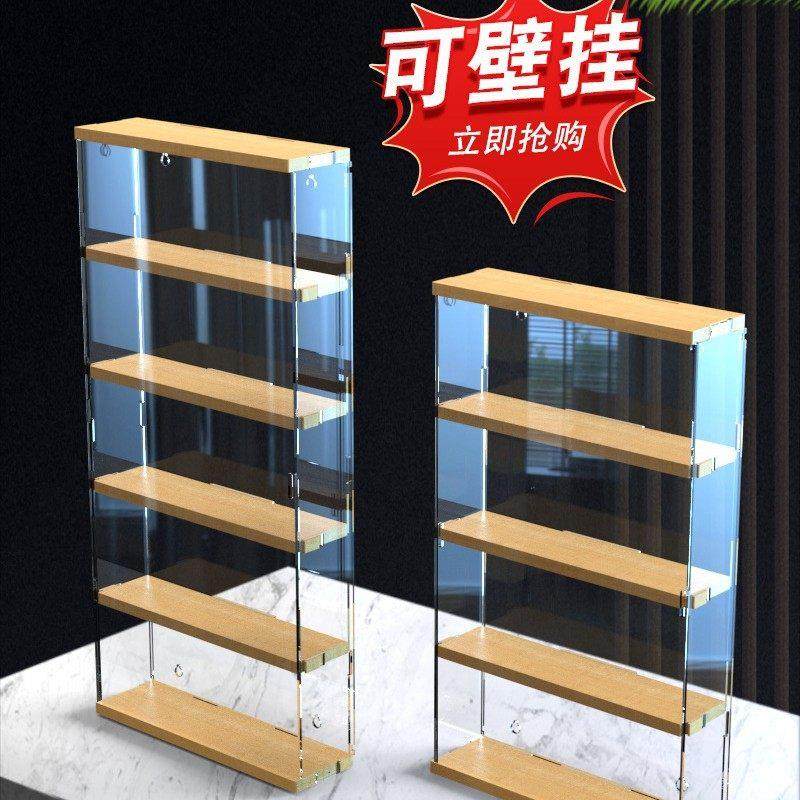模型展示柜家用奇石收纳柜子靠墙挂墙防尘牙齿模型透明单排陈列架