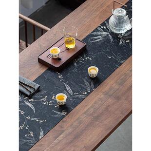 山果黑中国风干泡茶席加厚垫干防水桌旗茶席茶桌垫茶道配件茶桌