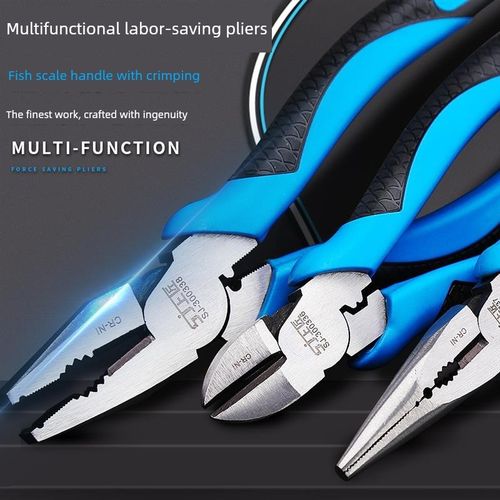 德国进口铬钒钢h钢丝钳8寸工业级省力老虎钳防滑手柄电工维修工具