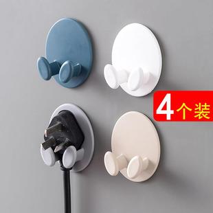 插头挂钩免打孔强力黏胶挂钩厨房墙壁挂收纳电源线 线插头支架固
