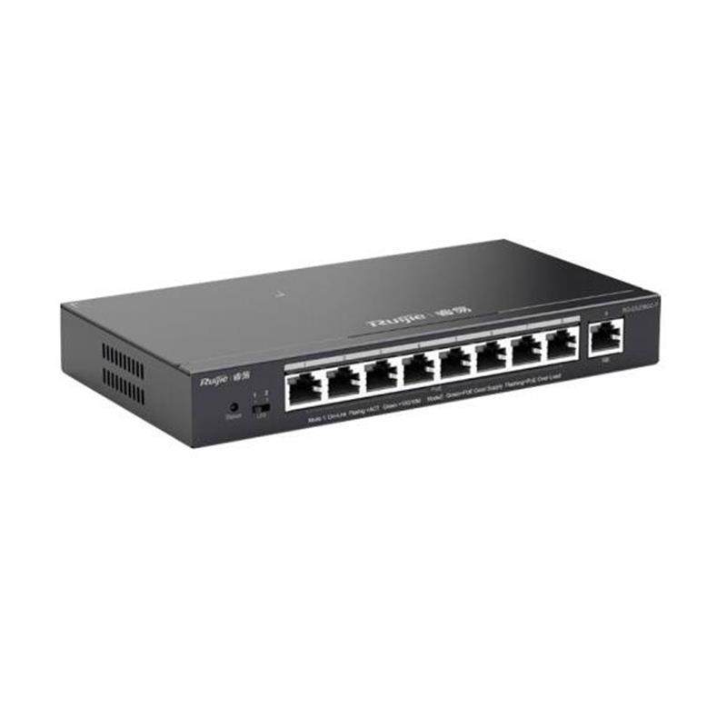 锐捷(Ruijie) RG-ES209GC-P 智能8口千兆POE交换机 1个千兆上联口