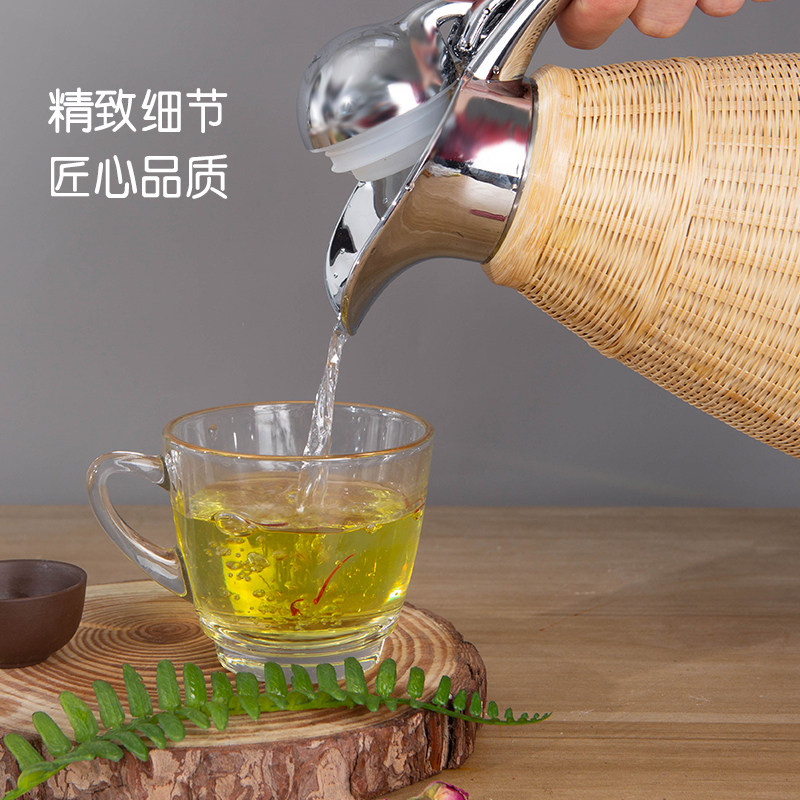 手工竹编暖瓶热水瓶传统复古家用老式大容量保温瓶304不锈钢内胆